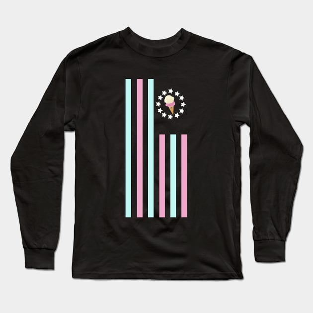 Ice Cream - Flag Long Sleeve T-Shirt by adamzworld